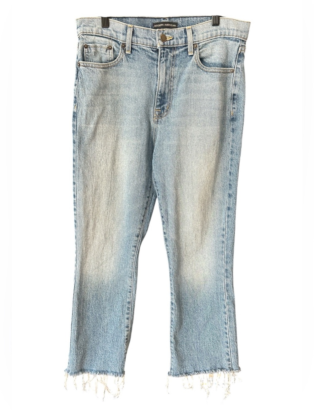 Modern American La Brea Crop Raw Hem Boot Cut Jeans Made in USA Size 29